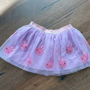 Lilac Tulle Skirt with Pink Bunny Appliqués
